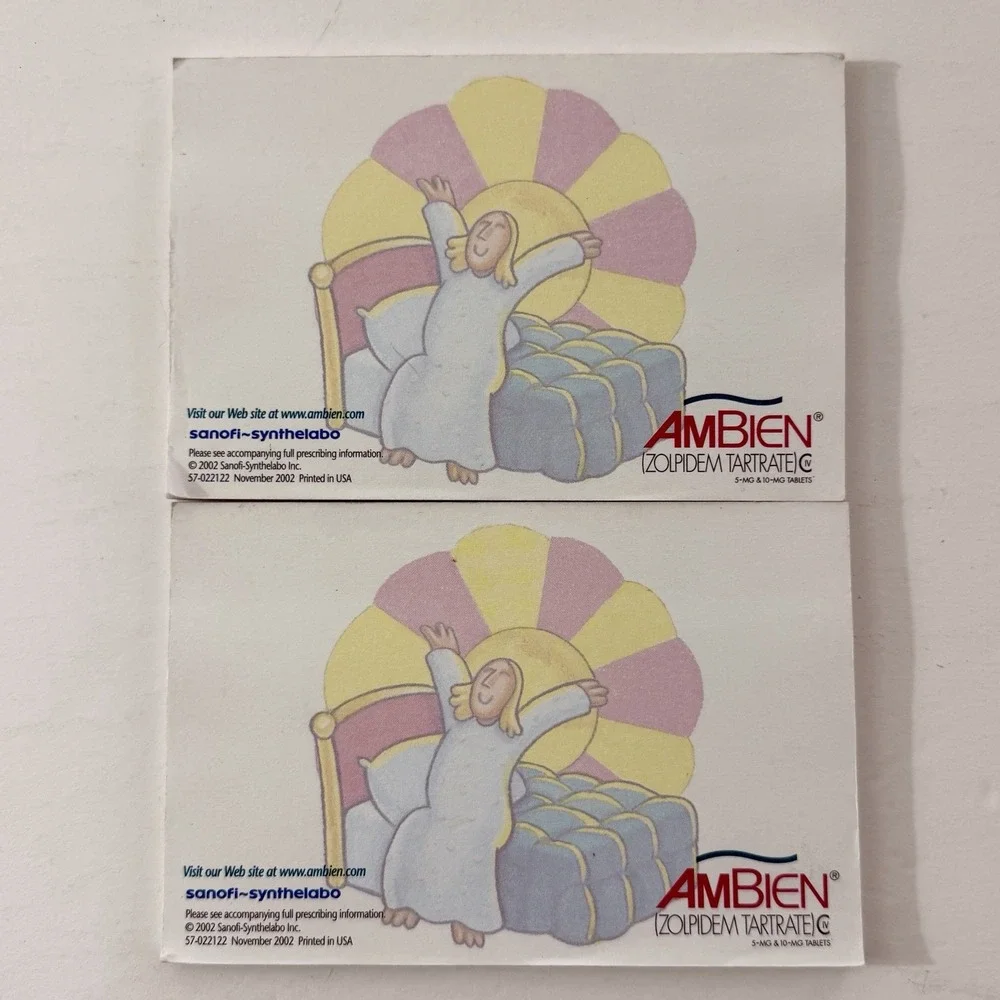 VTG Ambien Sticky Note Pads Lot 2000 2002 Pharmaceutical Drug Rep Advertising